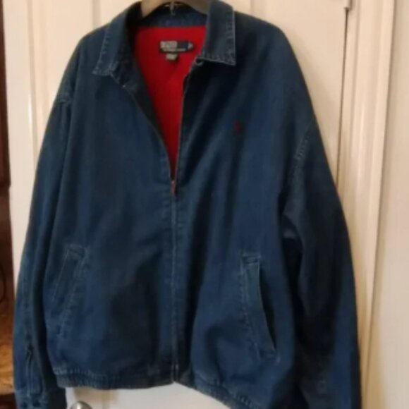 Polo Ralph Lauren Harrington Denim Jacket Vintage Size XL - Picture 2 of 10